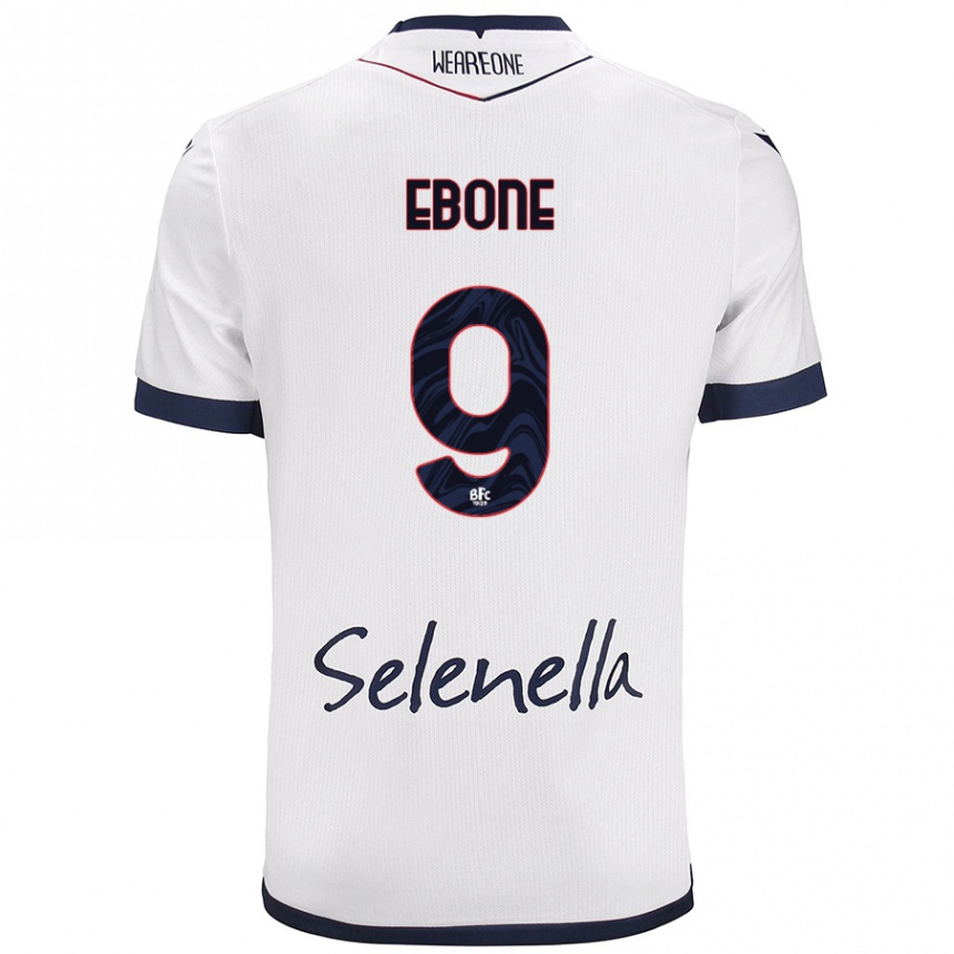 Men Football Tommaso Ebone #9 White Royal Blue Away Jersey 2024/25 T-Shirt Uk