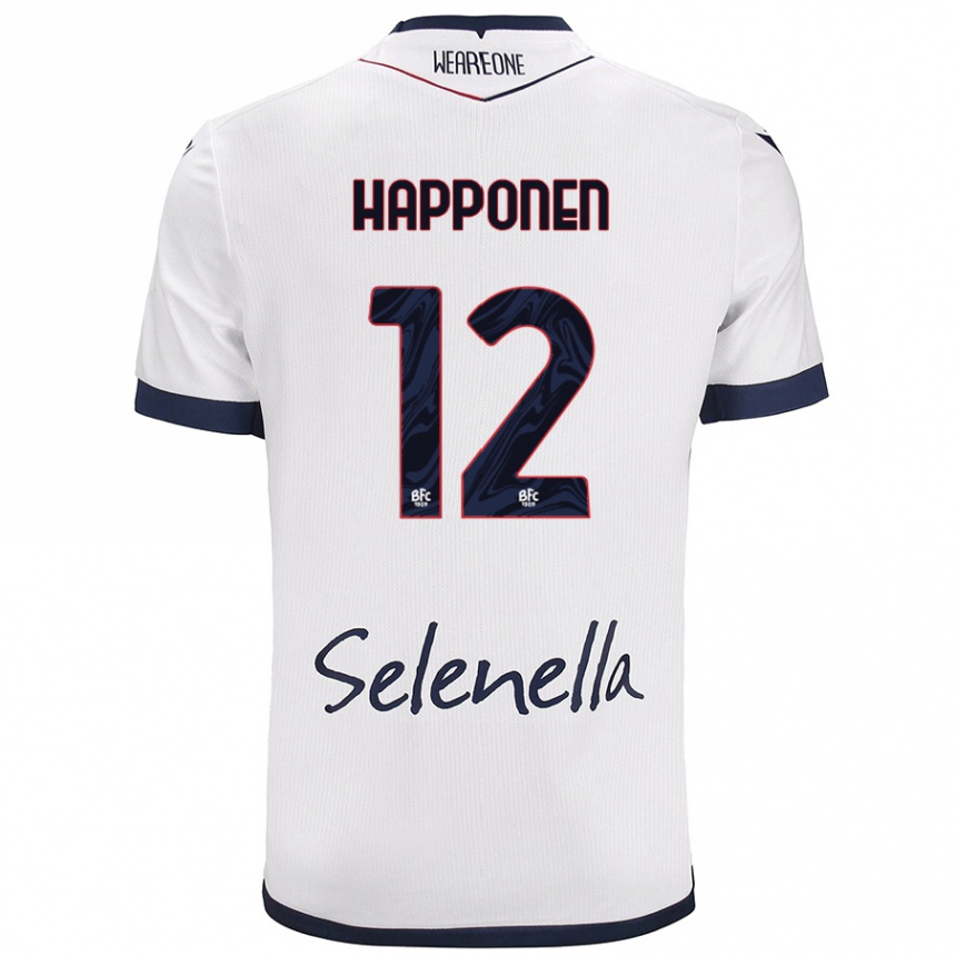 Men Football Ukko Happonen #12 White Royal Blue Away Jersey 2024/25 T-Shirt Uk