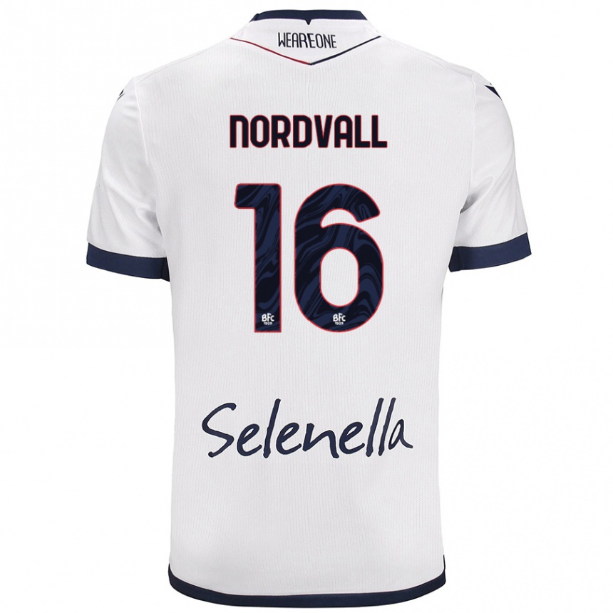 Men Football Ossian Nordvall #16 White Royal Blue Away Jersey 2024/25 T-Shirt Uk