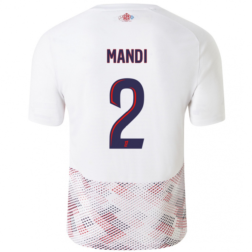 Men Football Aïssa Mandi #2 White Royal Blue Away Jersey 2024/25 T-Shirt Uk