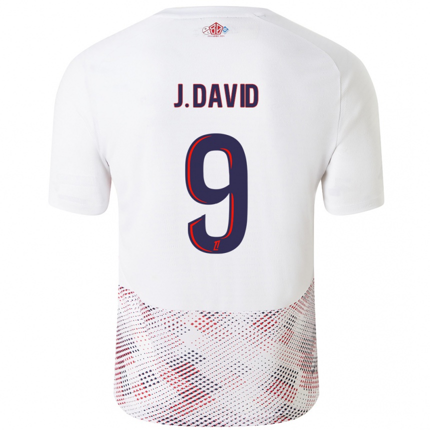 Men Football Jonathan David #9 White Royal Blue Away Jersey 2024/25 T-Shirt Uk