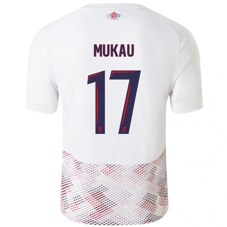 Men Football Ngal'ayel Mukau #17 White Royal Blue Away Jersey 2024/25 T-Shirt Uk