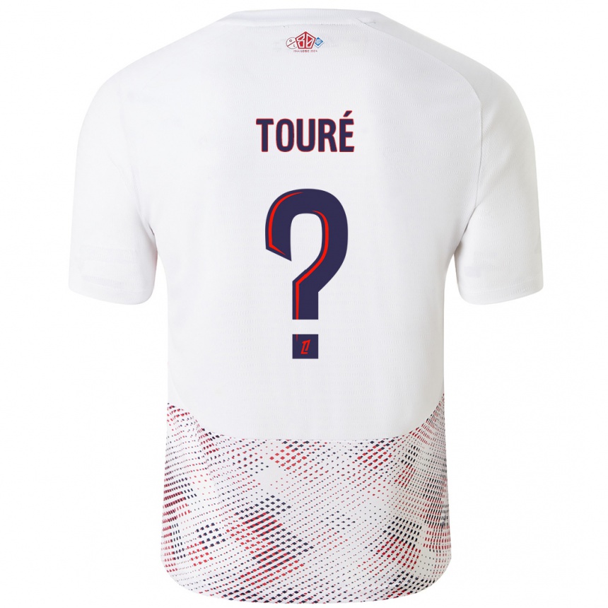 Men Football Ousmane Touré #0 White Royal Blue Away Jersey 2024/25 T-Shirt Uk