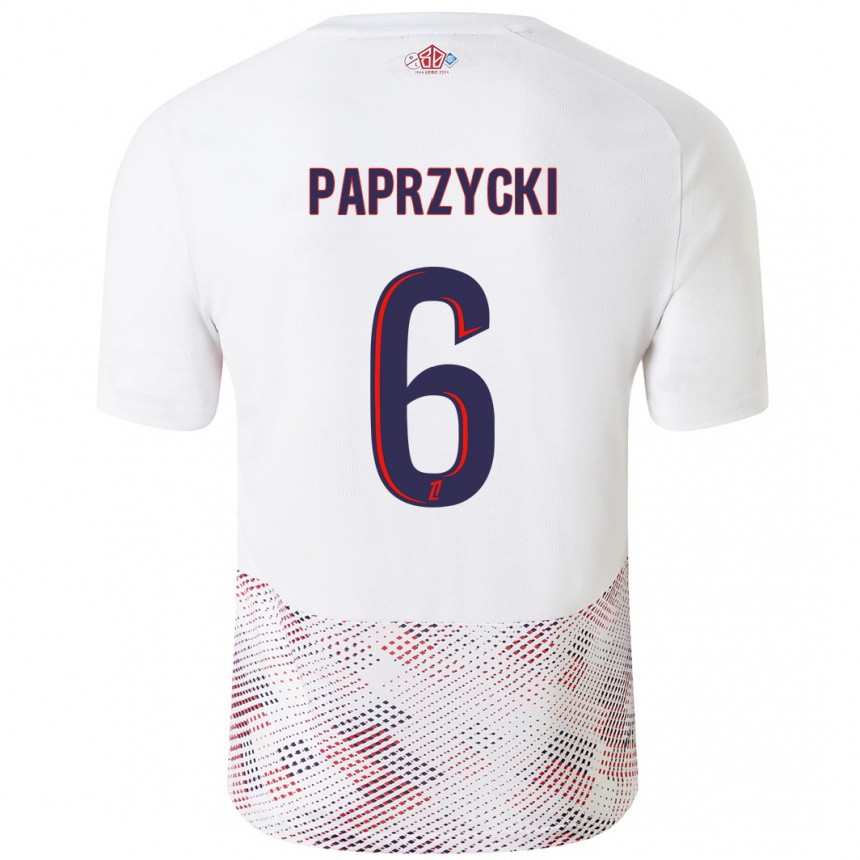 Men Football Aurore Paprzycki #6 White Royal Blue Away Jersey 2024/25 T-Shirt Uk