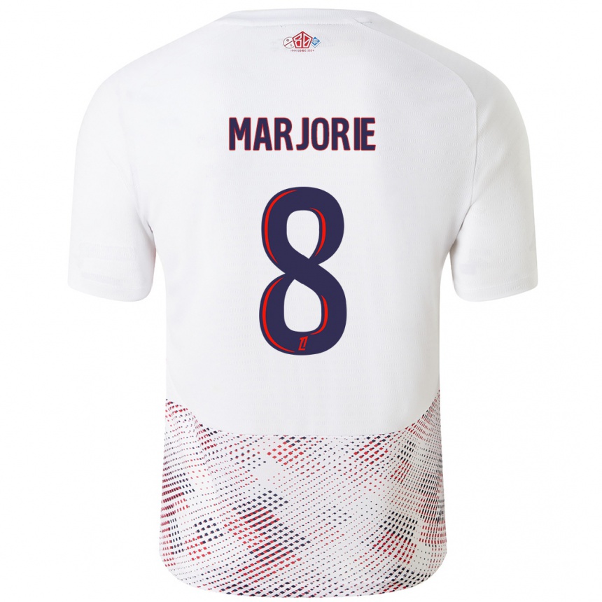 Men Football Marjorie #8 White Royal Blue Away Jersey 2024/25 T-Shirt Uk