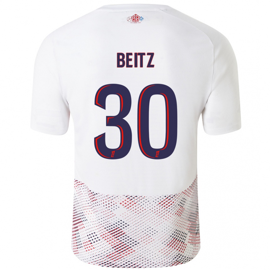 Men Football Taylor Beitz #30 White Royal Blue Away Jersey 2024/25 T-Shirt Uk