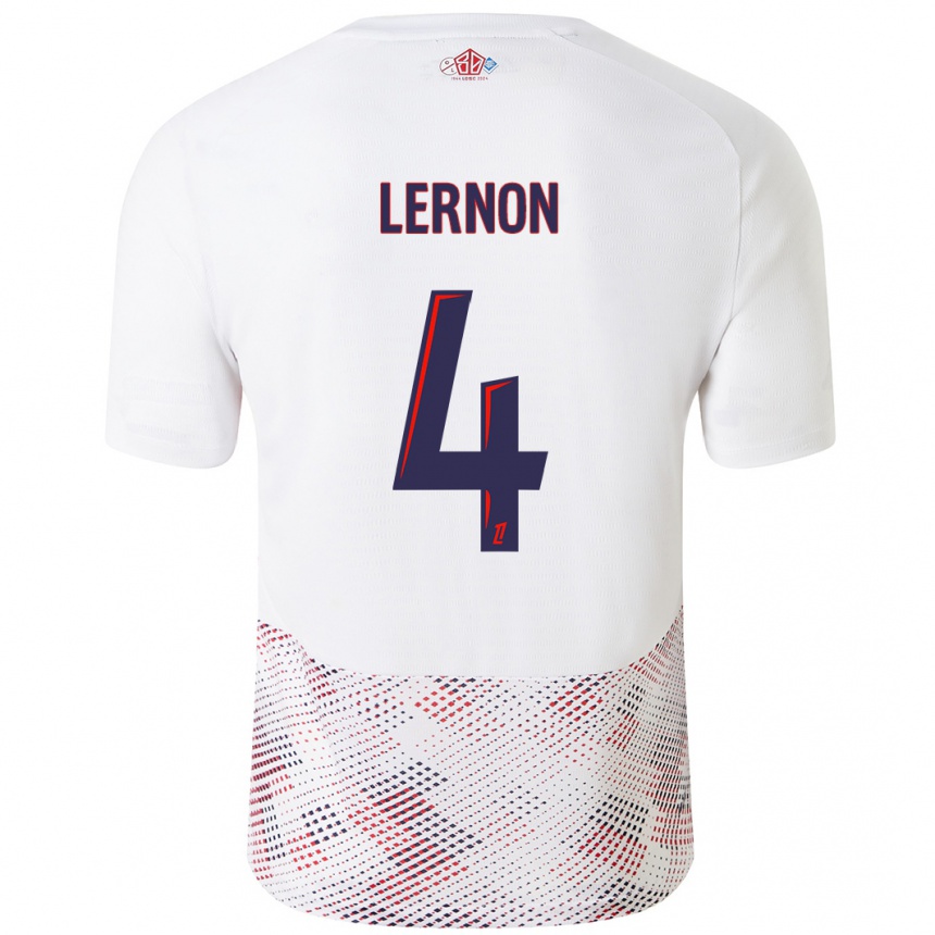 Men Football Jessica Lernon #4 White Royal Blue Away Jersey 2024/25 T-Shirt Uk