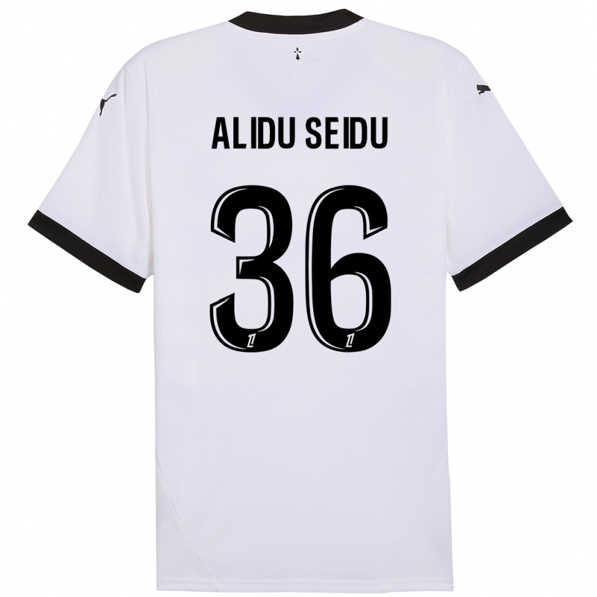 Men Football Alidu Seidu #36 White Black Away Jersey 2024/25 T-Shirt Uk