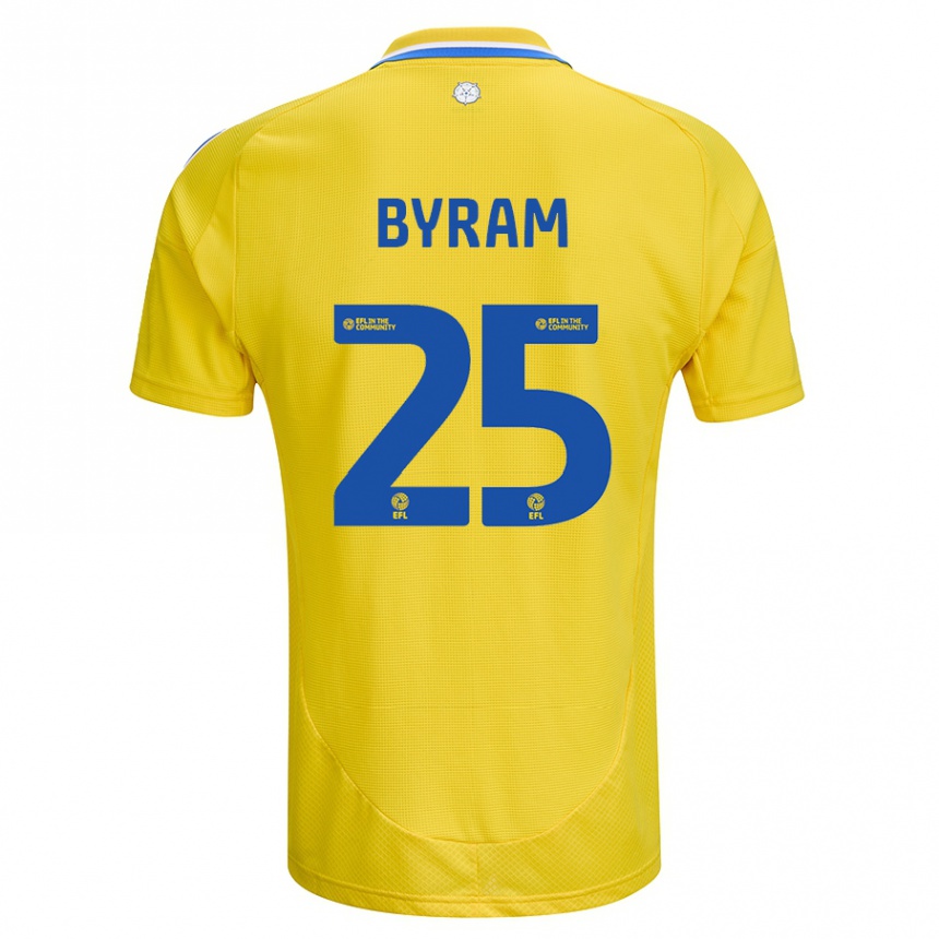 Men Football Sam Byram #25 Yellow Blue Away Jersey 2024/25 T-Shirt Uk