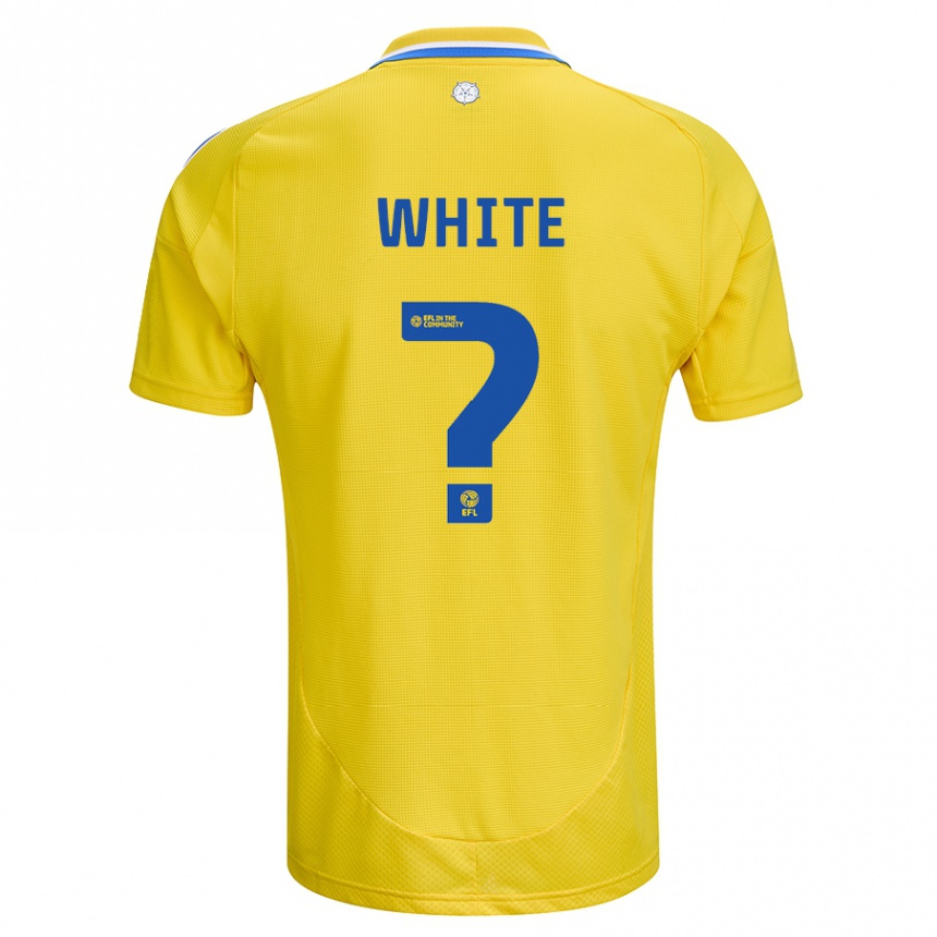 Men Football Logan White #0 Yellow Blue Away Jersey 2024/25 T-Shirt Uk