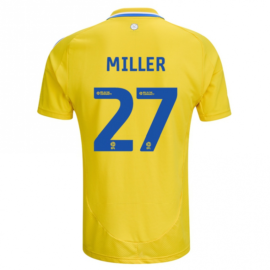 Men Football Amari Miller #27 Yellow Blue Away Jersey 2024/25 T-Shirt Uk