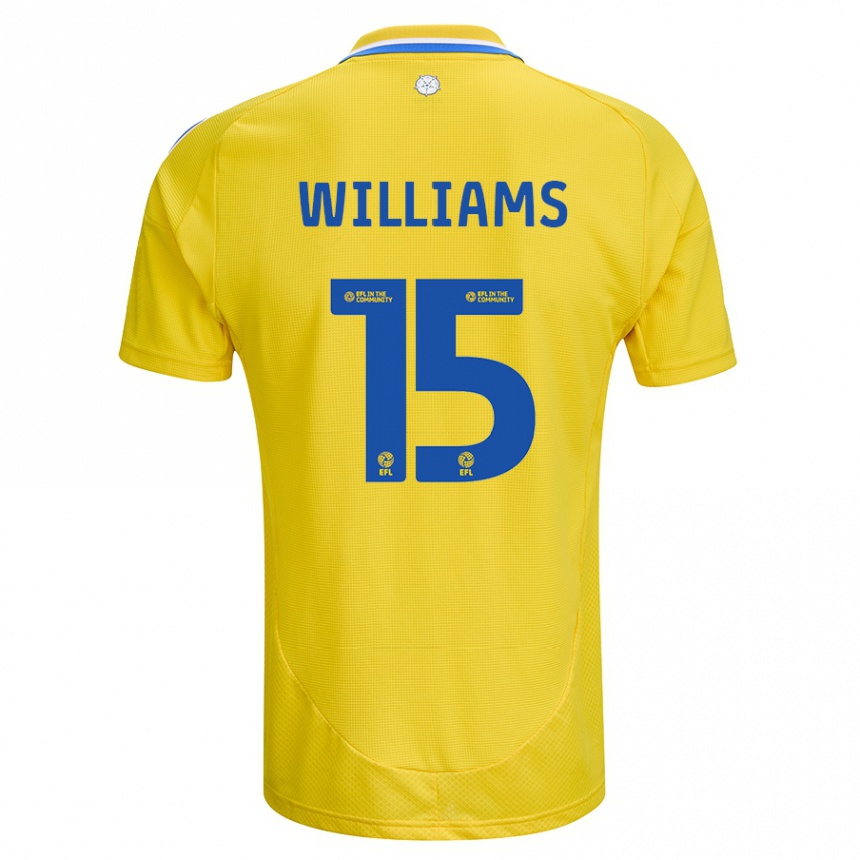 Men Football Paige Williams #15 Yellow Blue Away Jersey 2024/25 T-Shirt Uk