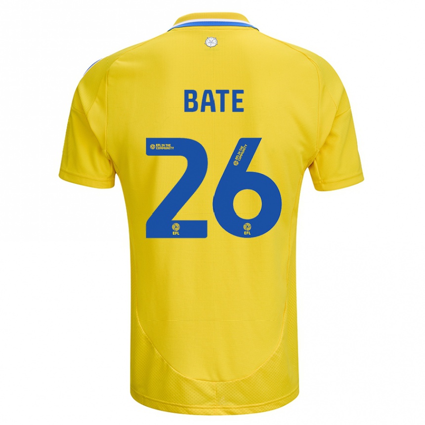 Men Football Lewis Bate #26 Yellow Blue Away Jersey 2024/25 T-Shirt Uk