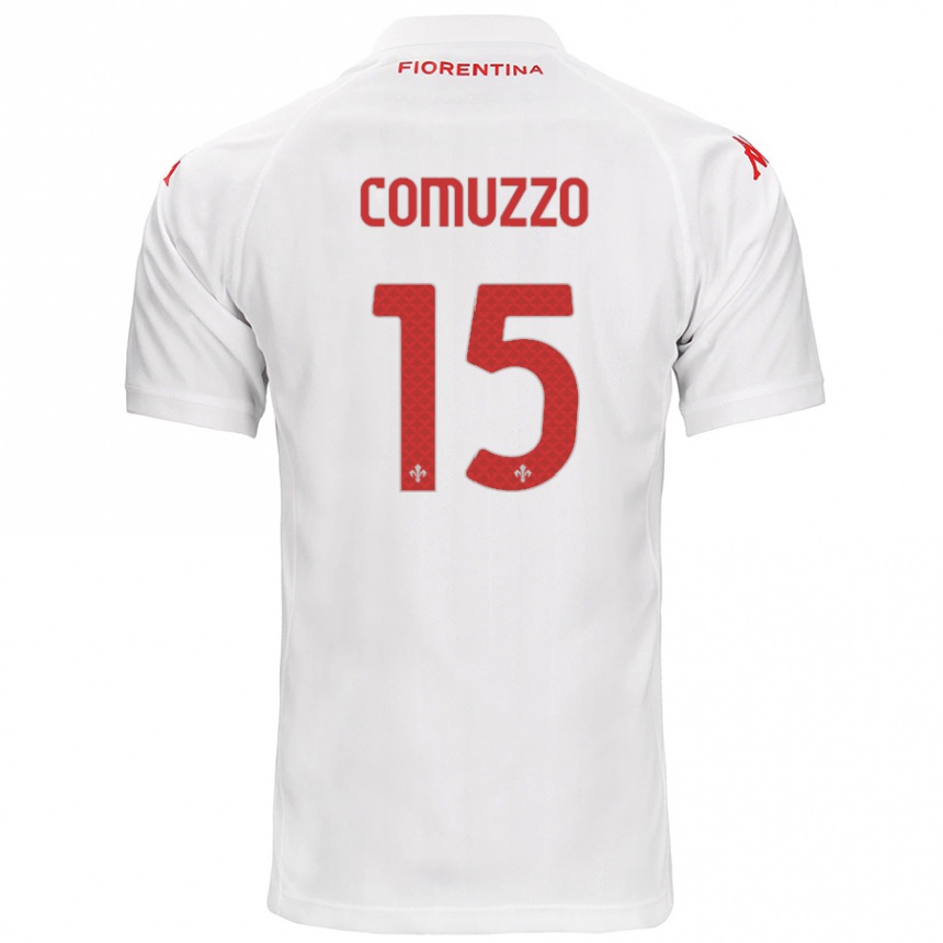 Men Football Pietro Comuzzo #15 White Away Jersey 2024/25 T-Shirt Uk