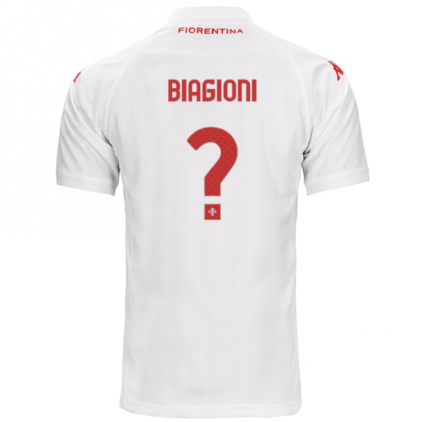 Men Football Lorenzo Biagioni #0 White Away Jersey 2024/25 T-Shirt Uk