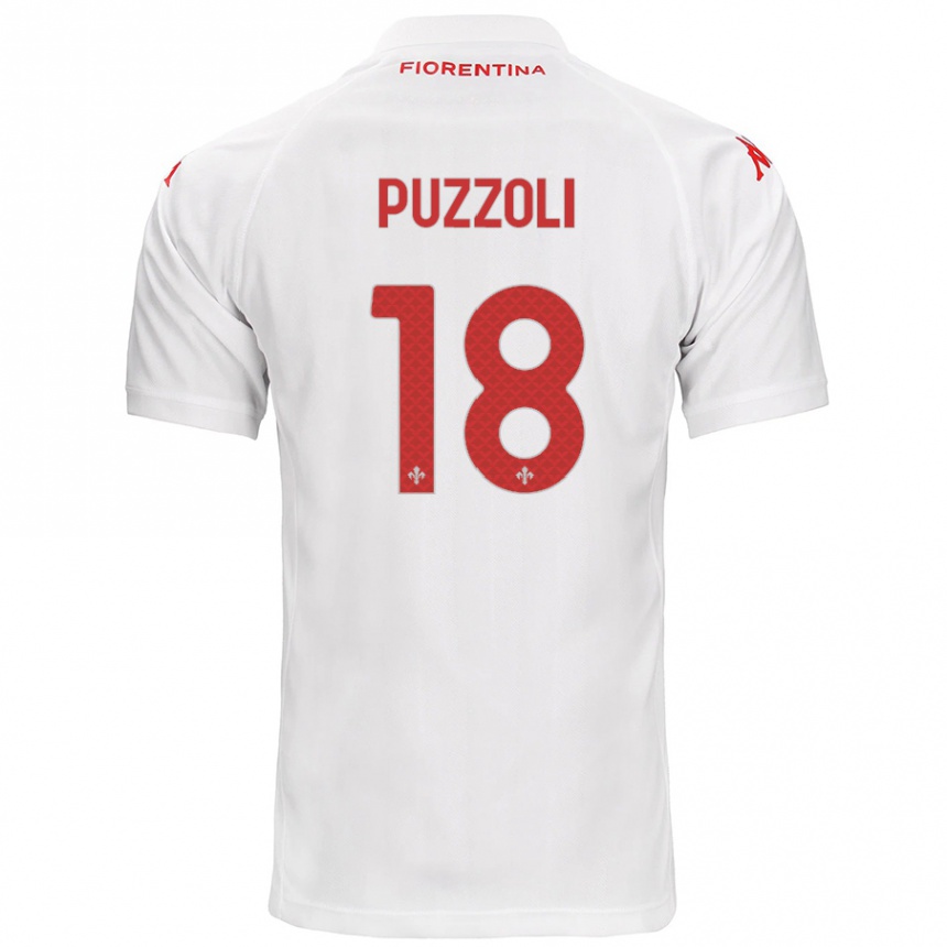 Men Football Giorgio Puzzoli #18 White Away Jersey 2024/25 T-Shirt Uk