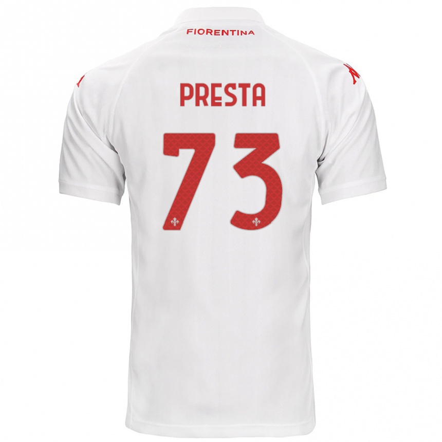 Men Football Francesco Presta #73 White Away Jersey 2024/25 T-Shirt Uk