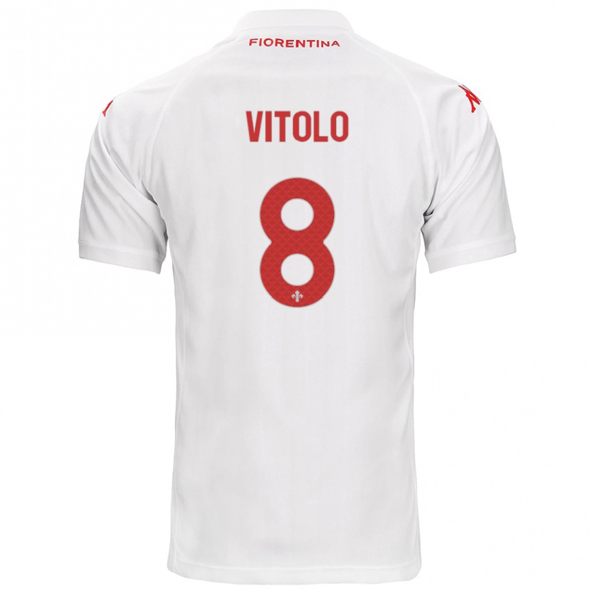 Men Football Federico Vitolo #8 White Away Jersey 2024/25 T-Shirt Uk