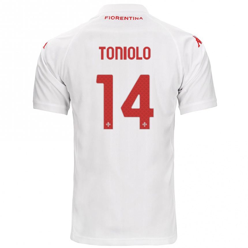 Men Football Martina Toniolo #14 White Away Jersey 2024/25 T-Shirt Uk