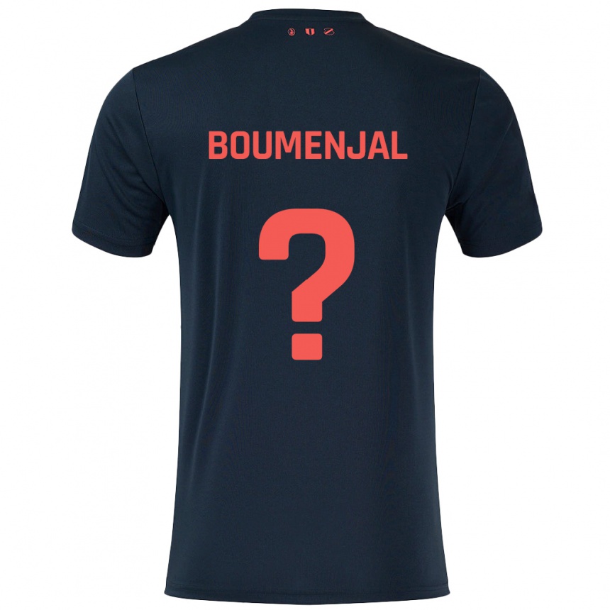 Men Football Achraf Boumenjal #0 Black Red Away Jersey 2024/25 T-Shirt Uk