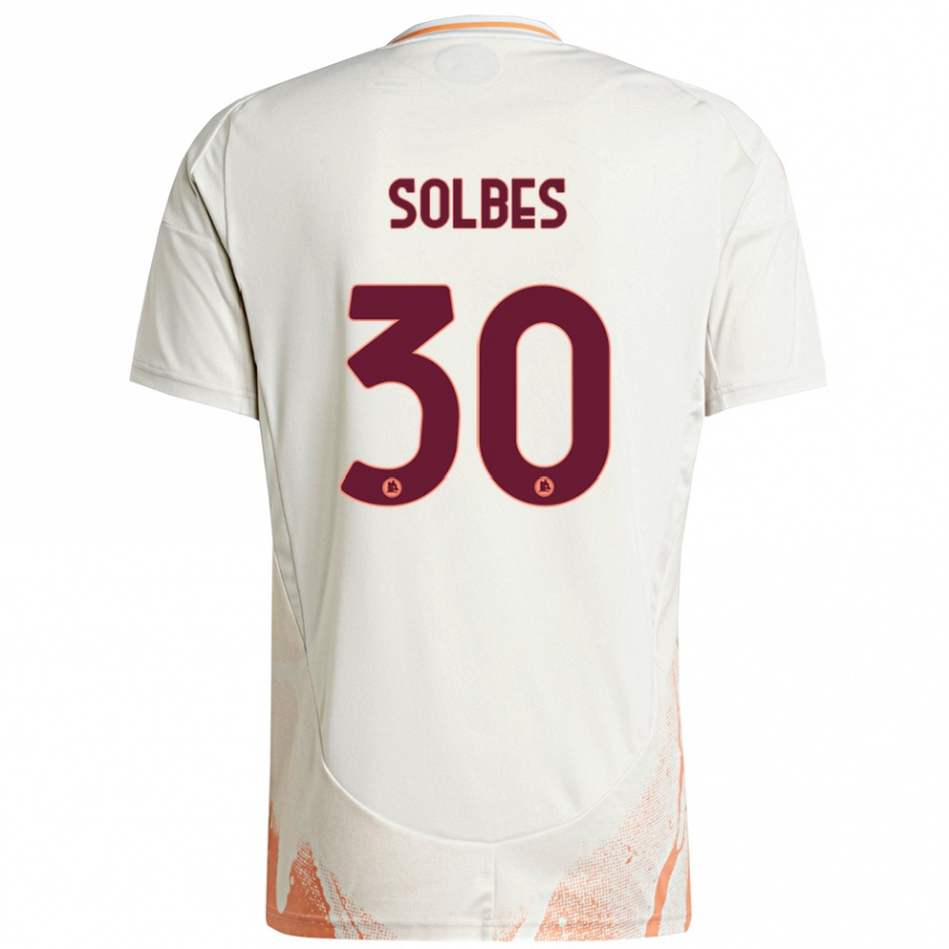 Men Football Ricardo Solbes #30 Cream White Orange Away Jersey 2024/25 T-Shirt Uk