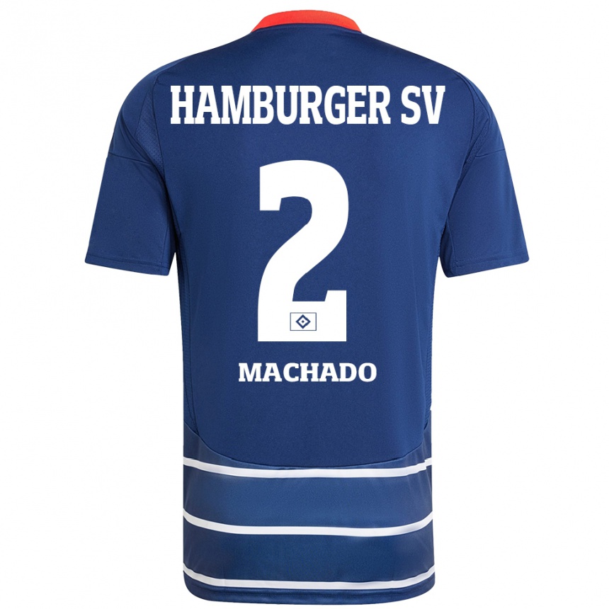 Men Football Kilian Hölscher Machado #2 Dark Blue Away Jersey 2024/25 T-Shirt Uk