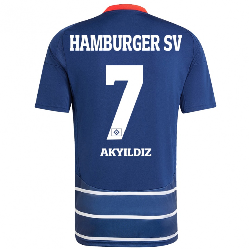 Men Football Liam Akyildiz #7 Dark Blue Away Jersey 2024/25 T-Shirt Uk