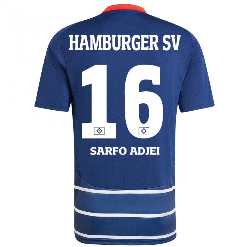 Men Football Maximilian Sarfo-Adjei #16 Dark Blue Away Jersey 2024/25 T-Shirt Uk