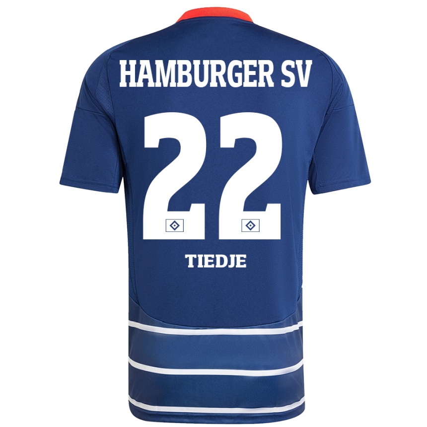 Men Football Patrick Tiedje #22 Dark Blue Away Jersey 2024/25 T-Shirt Uk