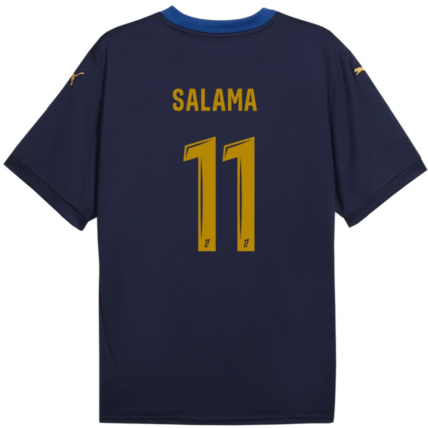 Men Football Amine Salama #11 Navy Gold Away Jersey 2024/25 T-Shirt Uk