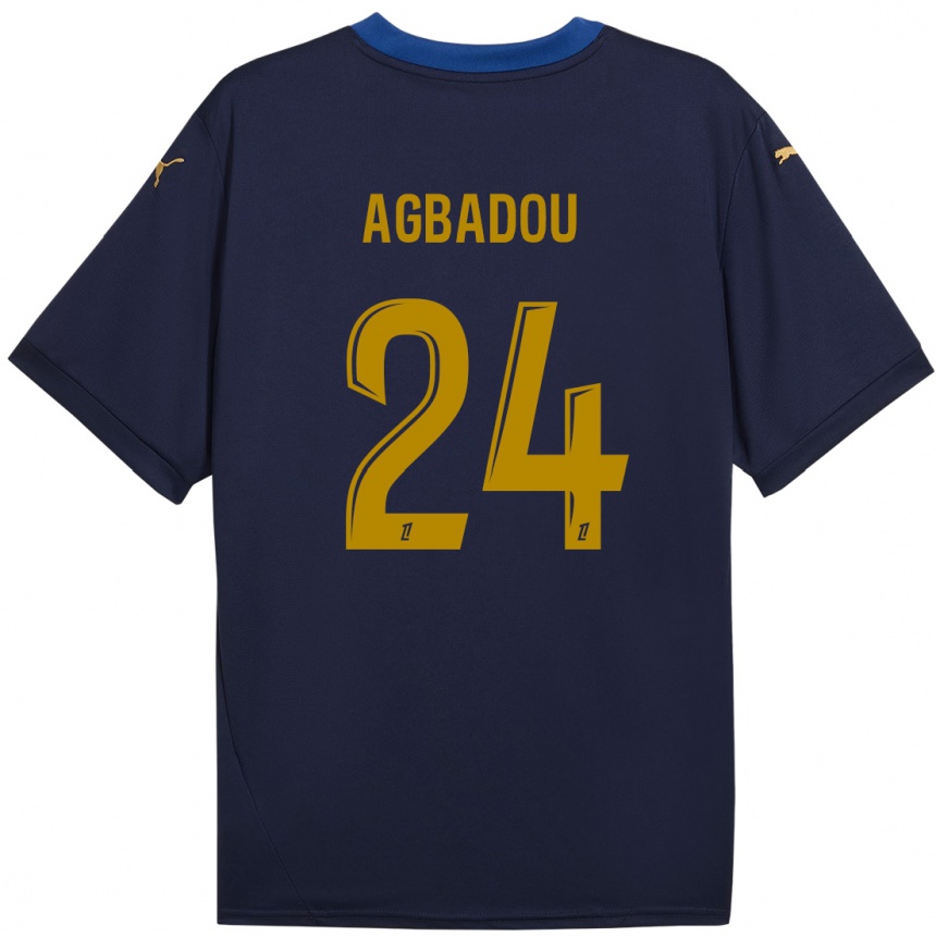 Men Football Emmanuel Agbadou #24 Navy Gold Away Jersey 2024/25 T-Shirt Uk