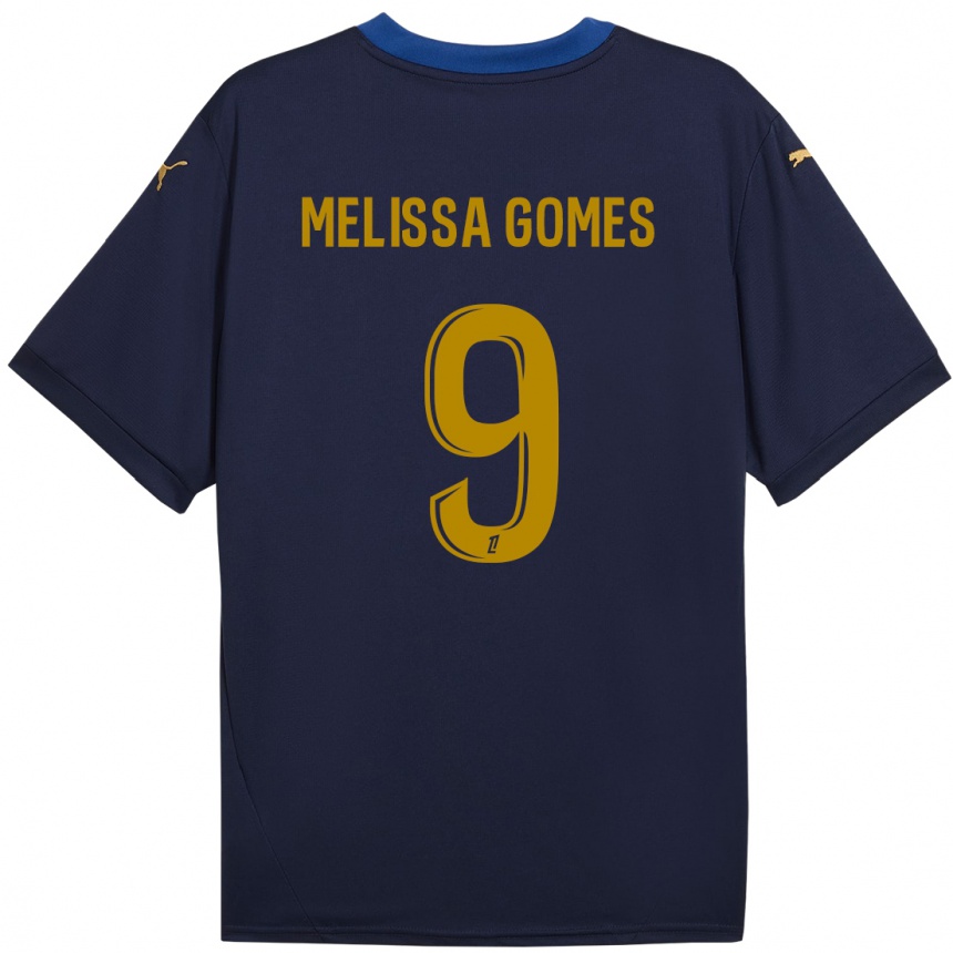 Men Football Melissa Ferreira Gomes #9 Navy Gold Away Jersey 2024/25 T-Shirt Uk