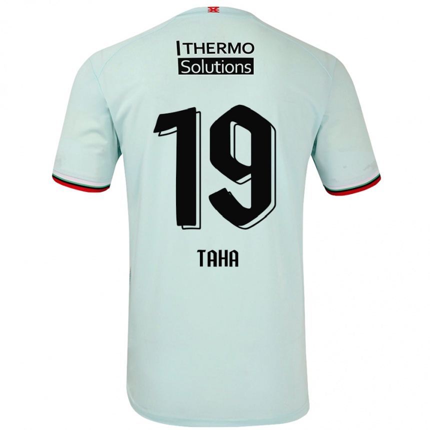 Men Football Younes Taha #19 Light Green Away Jersey 2024/25 T-Shirt Uk