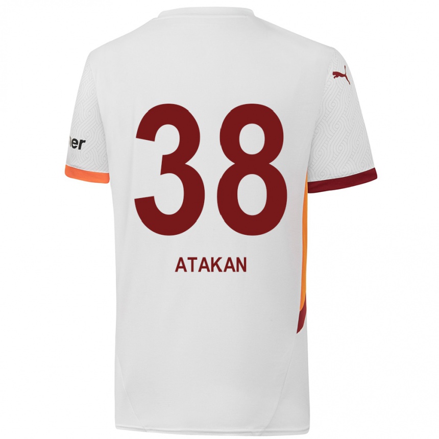 Men Football Atakan Ordu #38 White Yellow Red Away Jersey 2024/25 T-Shirt Uk