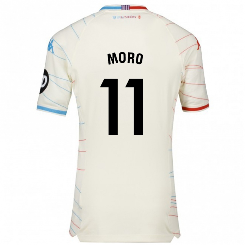 Men Football Raúl Moro #11 White Red Blue Away Jersey 2024/25 T-Shirt Uk