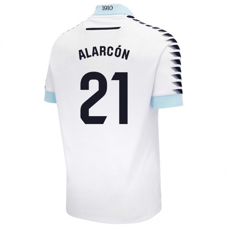 Men Football Tomás Alarcón #21 White Blue Away Jersey 2024/25 T-Shirt Uk