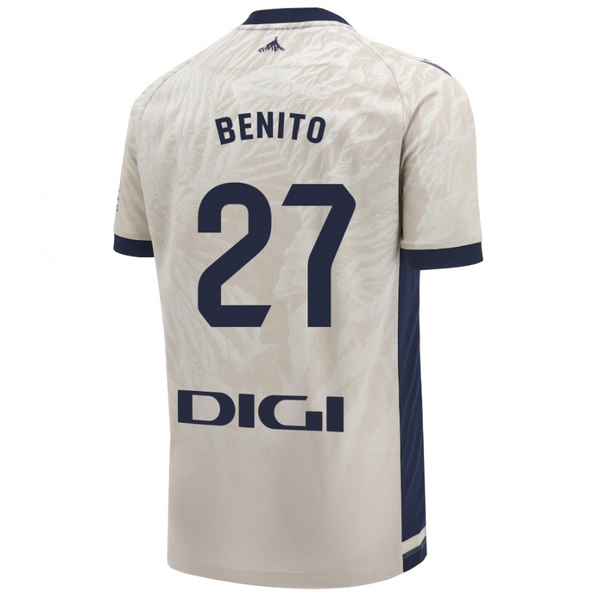 Men Football Iker Benito #27 Light Gray Away Jersey 2024/25 T-Shirt Uk