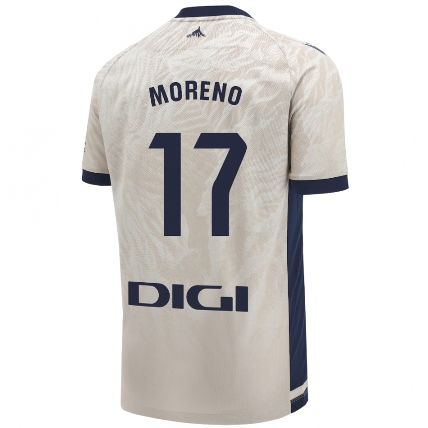 Men Football Pablo Moreno #17 Light Gray Away Jersey 2024/25 T-Shirt Uk