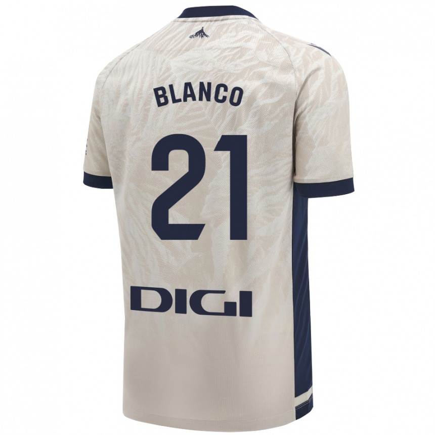 Men Football Alexia Blanco Llacuno #21 Light Gray Away Jersey 2024/25 T-Shirt Uk