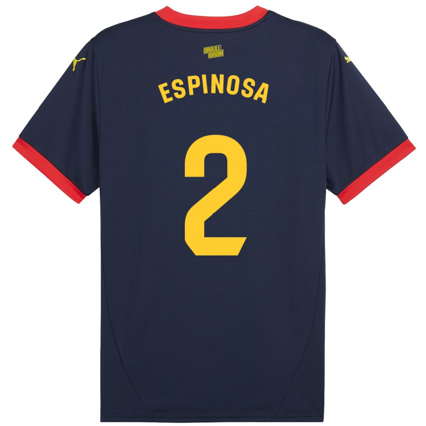 Men Football Bernardo Espinosa #2 Navy Red Away Jersey 2024/25 T-Shirt Uk