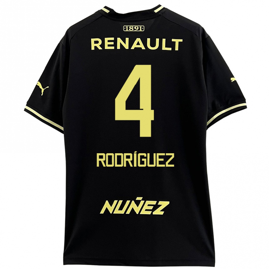 Men Football Guzmán Rodríguez #4 Black Yellow Away Jersey 2024/25 T-Shirt Uk