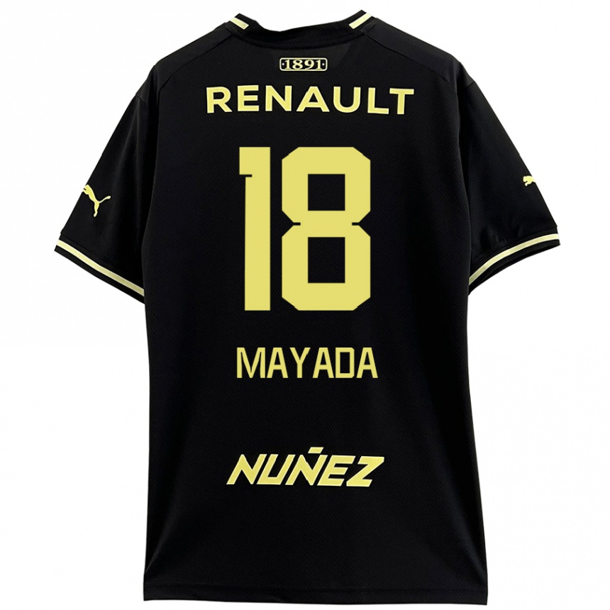 Men Football Camilo Mayada #18 Black Yellow Away Jersey 2024/25 T-Shirt Uk