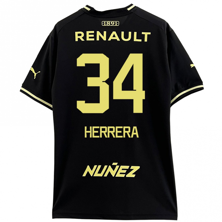 Men Football Nahuel Herrera #34 Black Yellow Away Jersey 2024/25 T-Shirt Uk