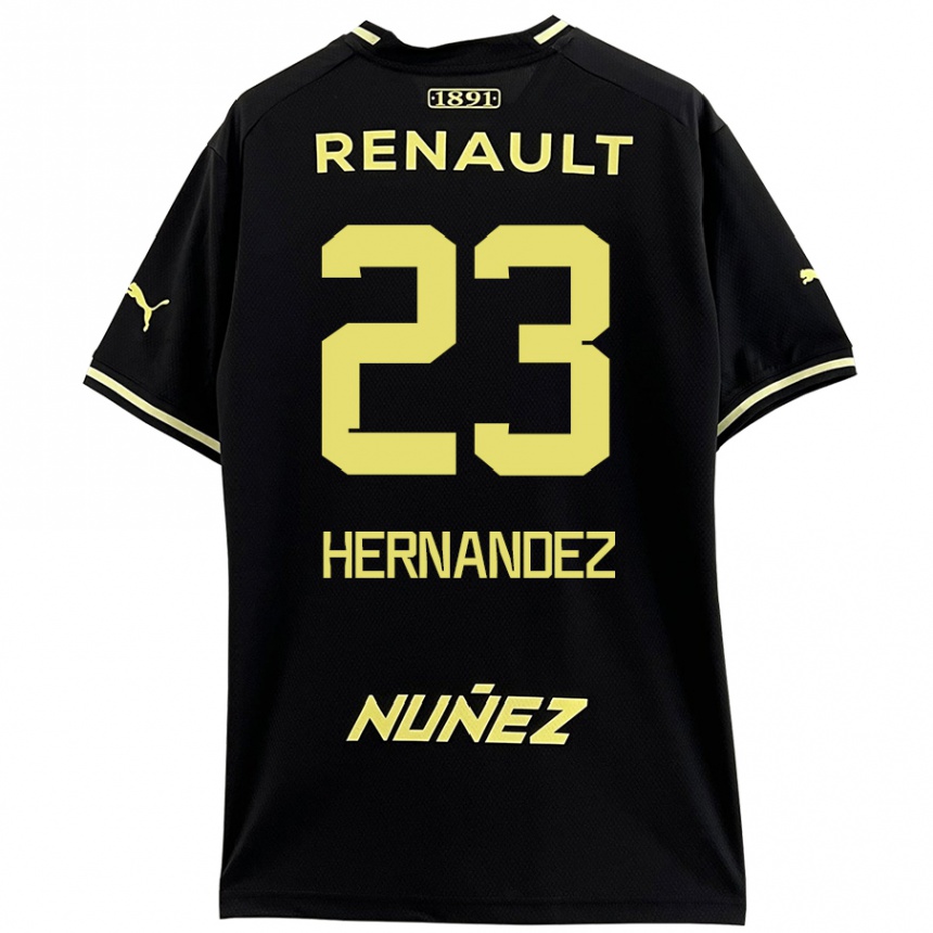 Men Football Abel Hernández #23 Black Yellow Away Jersey 2024/25 T-Shirt Uk