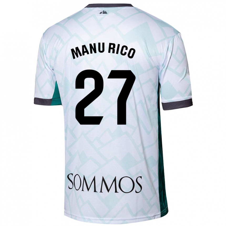 Men Football Manu Rico #27 White Green Away Jersey 2024/25 T-Shirt Uk