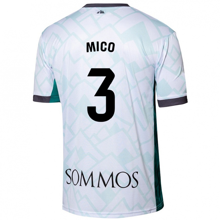 Men Football Sara Micó #3 White Green Away Jersey 2024/25 T-Shirt Uk