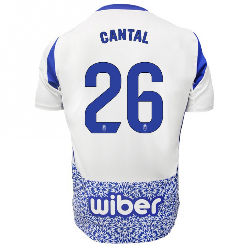 Men Football Paco Cantal #26 White Blue Away Jersey 2024/25 T-Shirt Uk