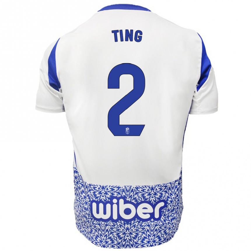 Men Football Xie Ting #2 White Blue Away Jersey 2024/25 T-Shirt Uk