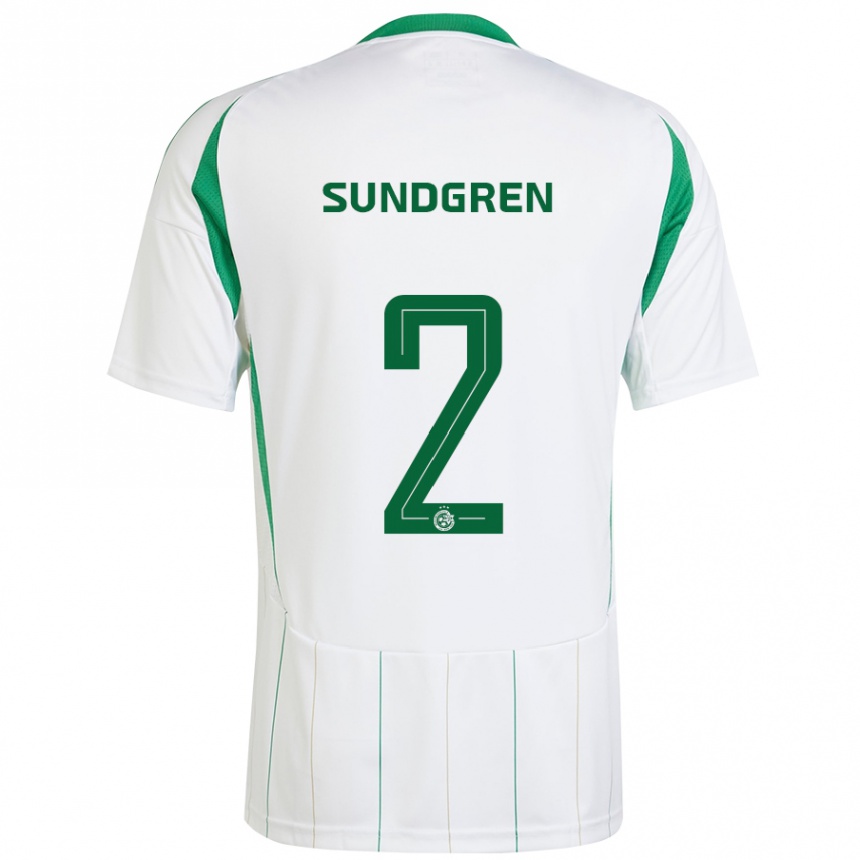 Men Football Daniel Sundgren #2 White Green Away Jersey 2024/25 T-Shirt Uk