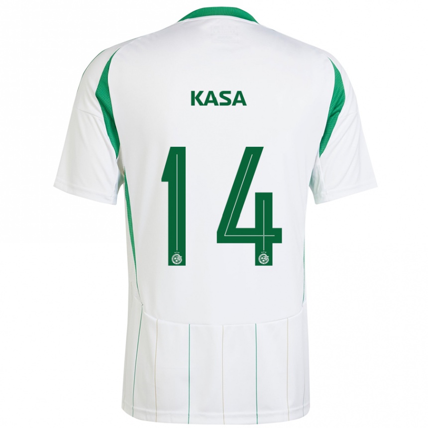 Men Football Lior Kasa #14 White Green Away Jersey 2024/25 T-Shirt Uk